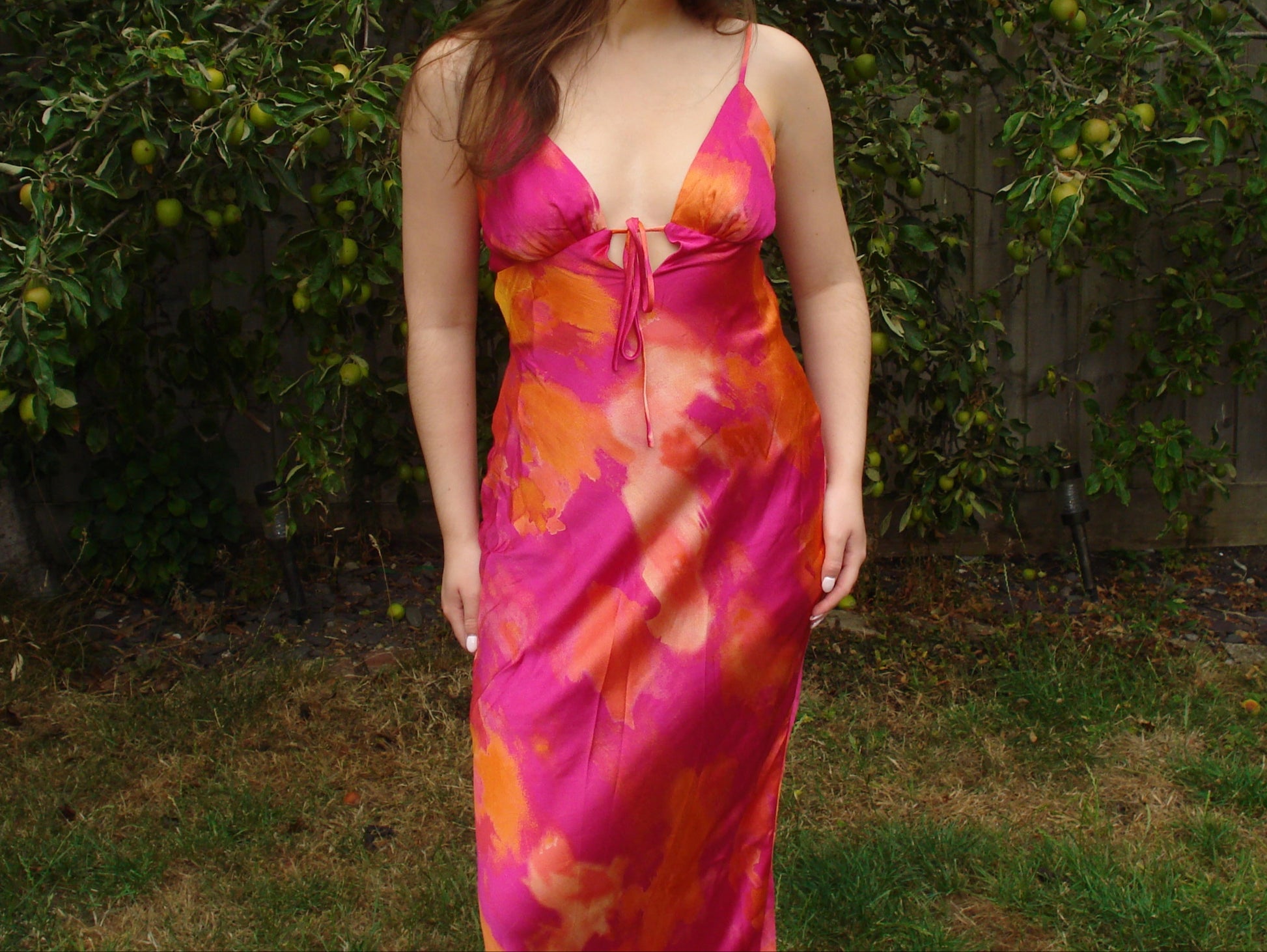 'Sydney' Watercolour Satin Maxi Dress