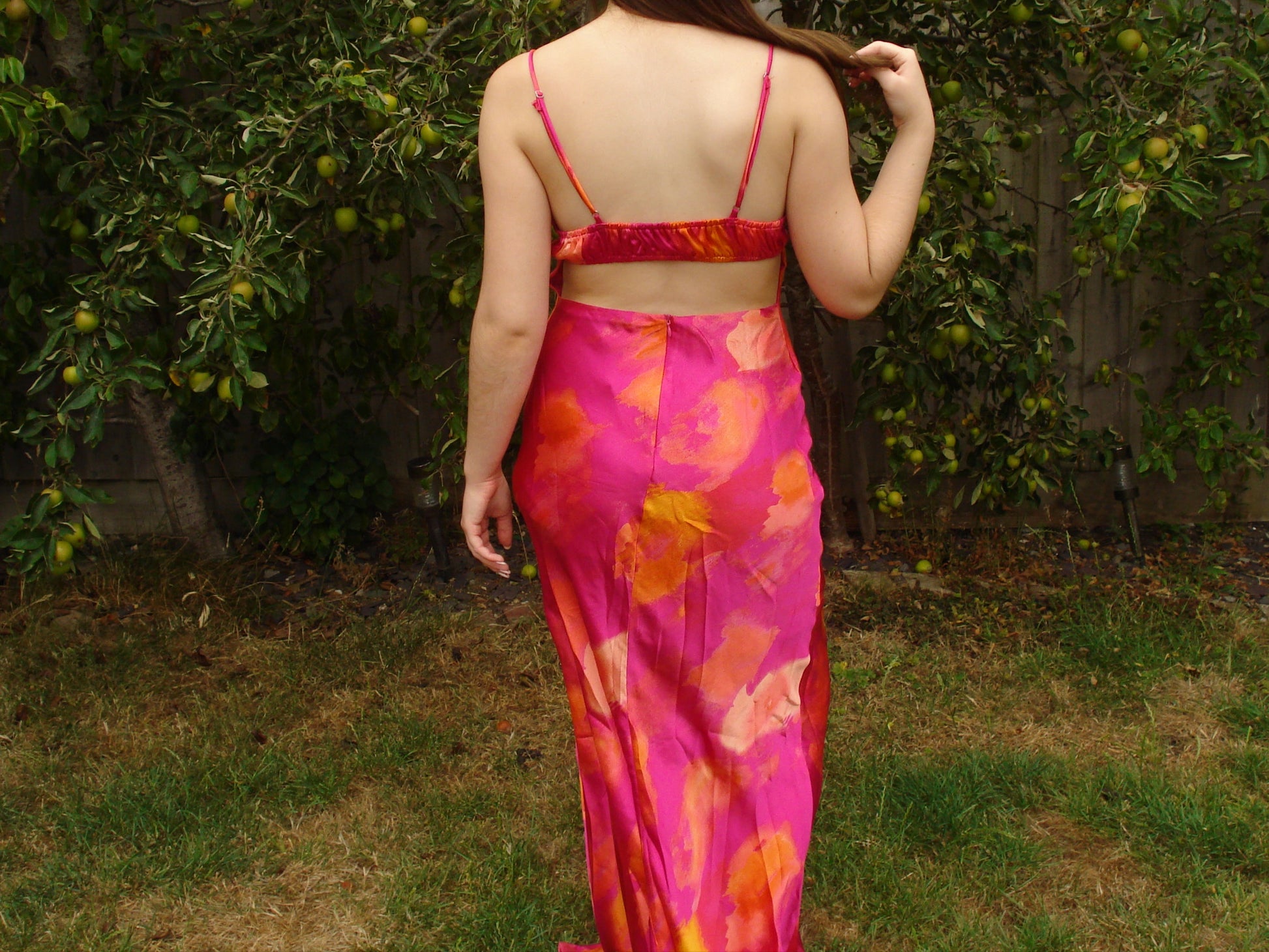 'Sydney' Watercolour Satin Maxi Dress