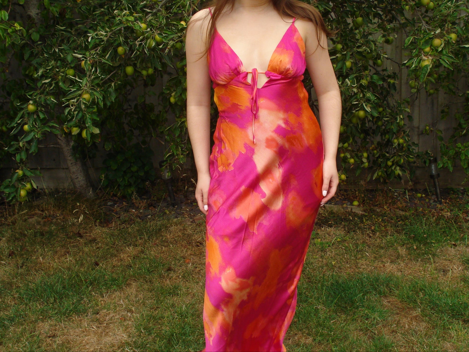 'Sydney' Watercolour Satin Maxi Dress
