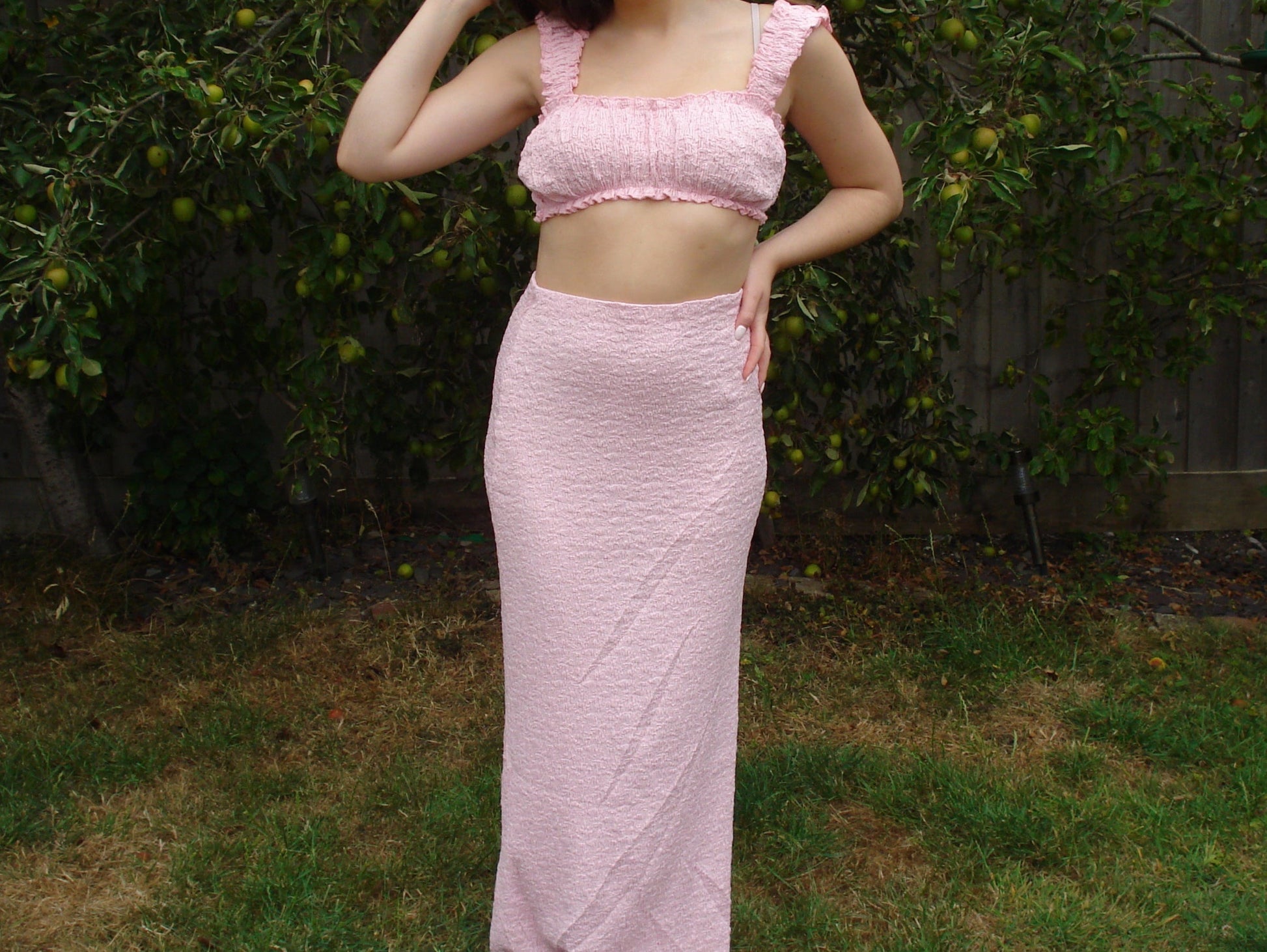 'Molly' Textured Milk Maid Top and Skirt Set