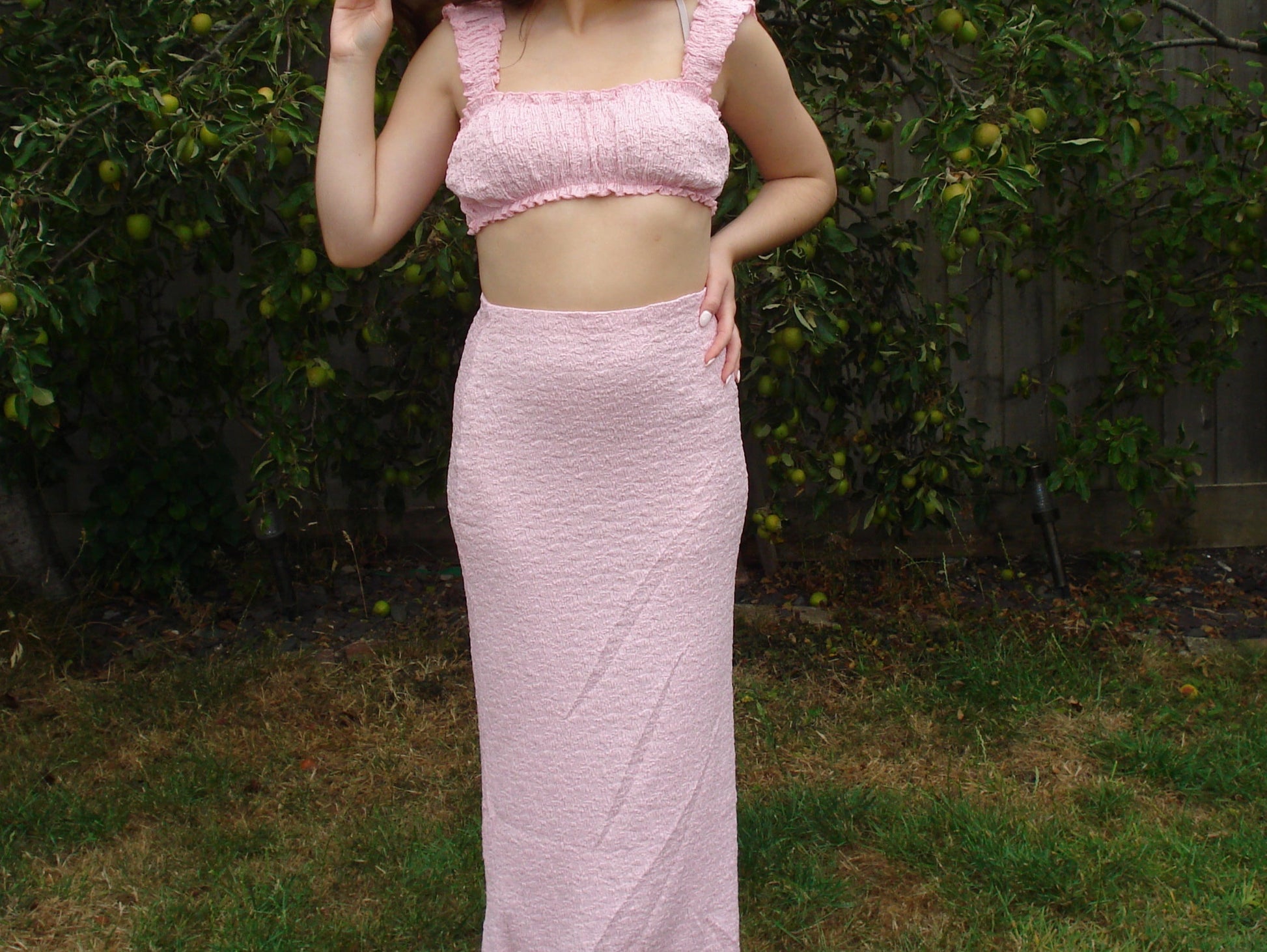 'Molly' Textured Milk Maid Top and Skirt Set