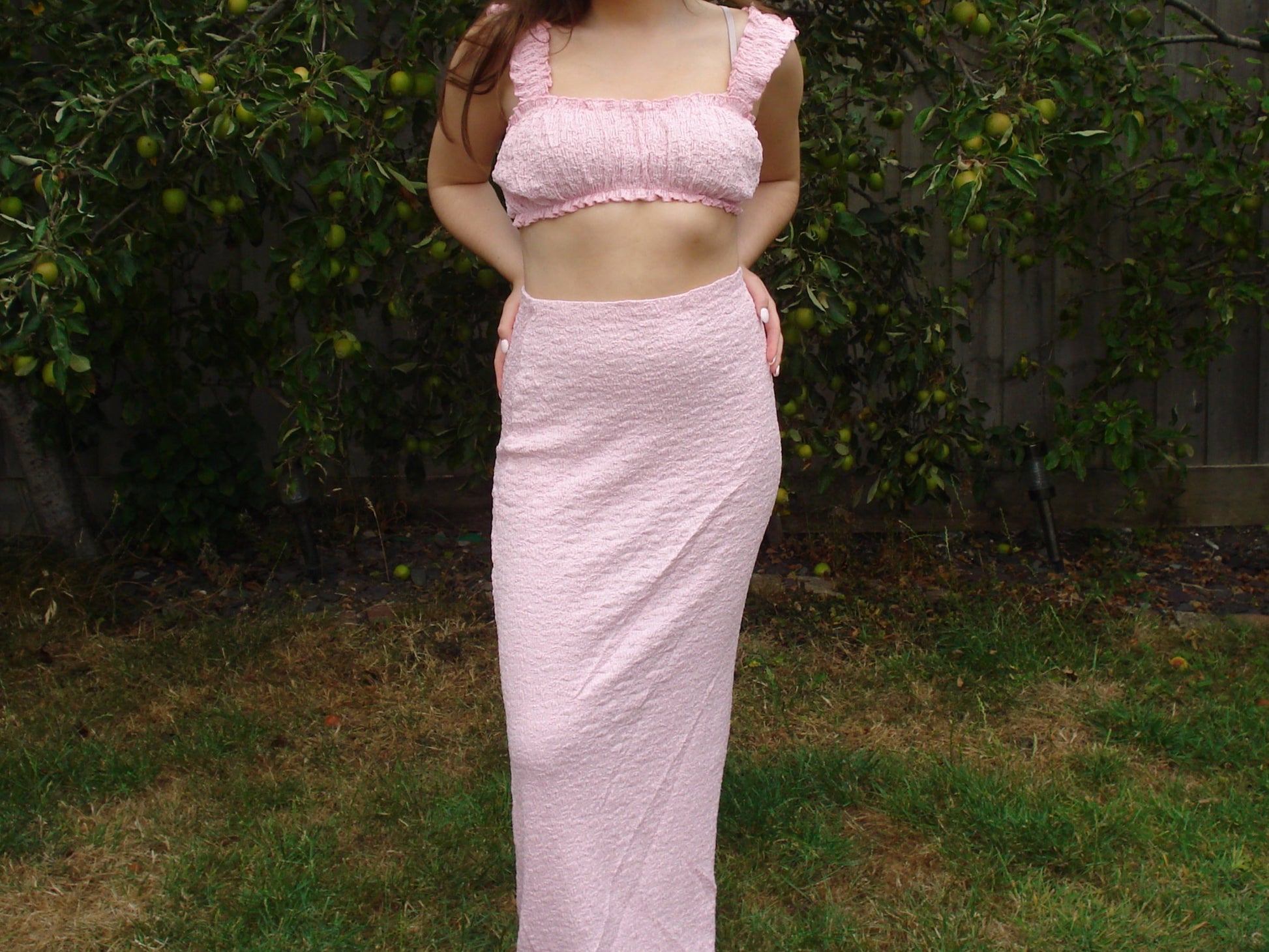 'Molly' Textured Milk Maid Top and Skirt Set