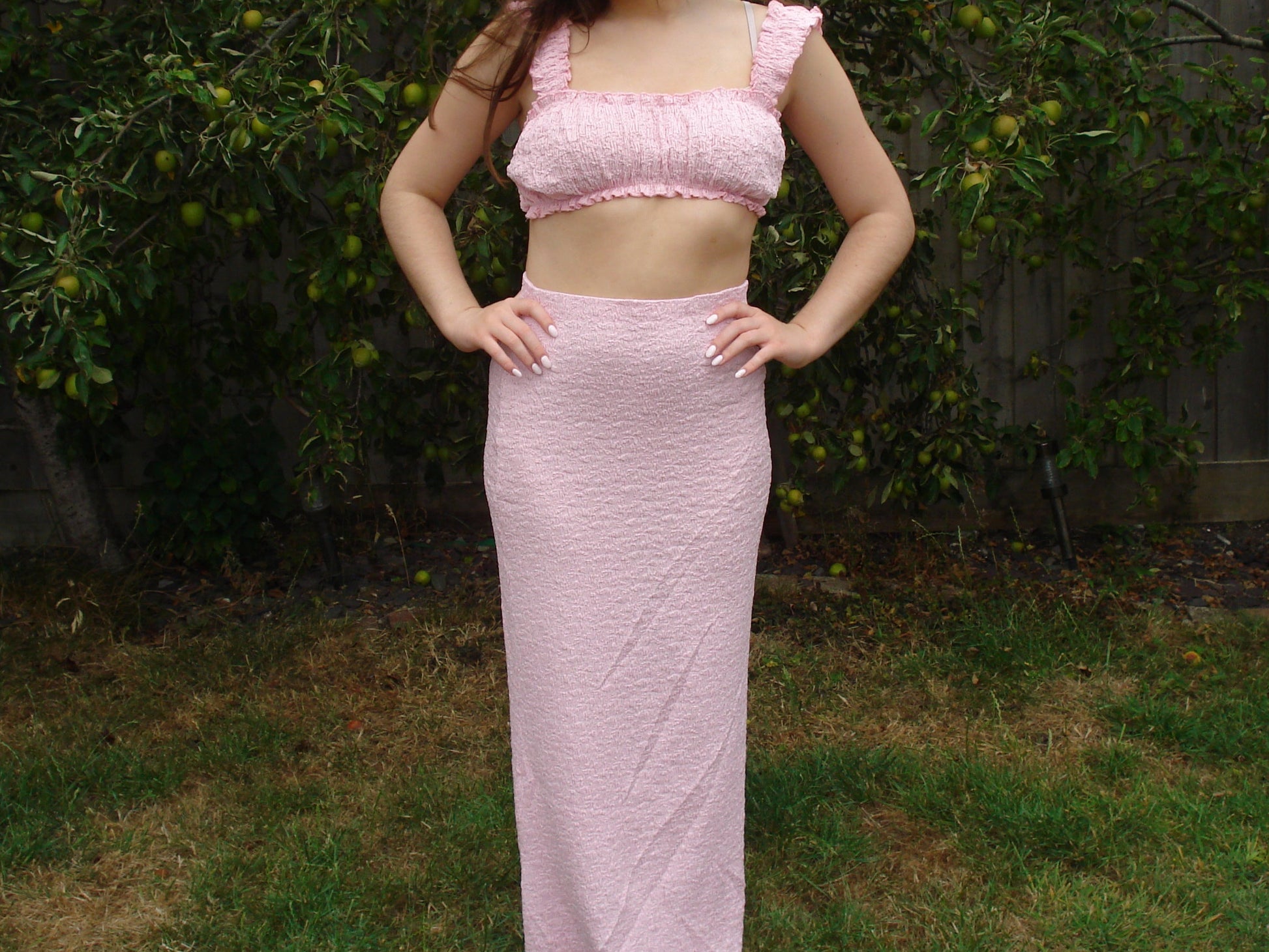 'Molly' Textured Milk Maid Top and Skirt Set
