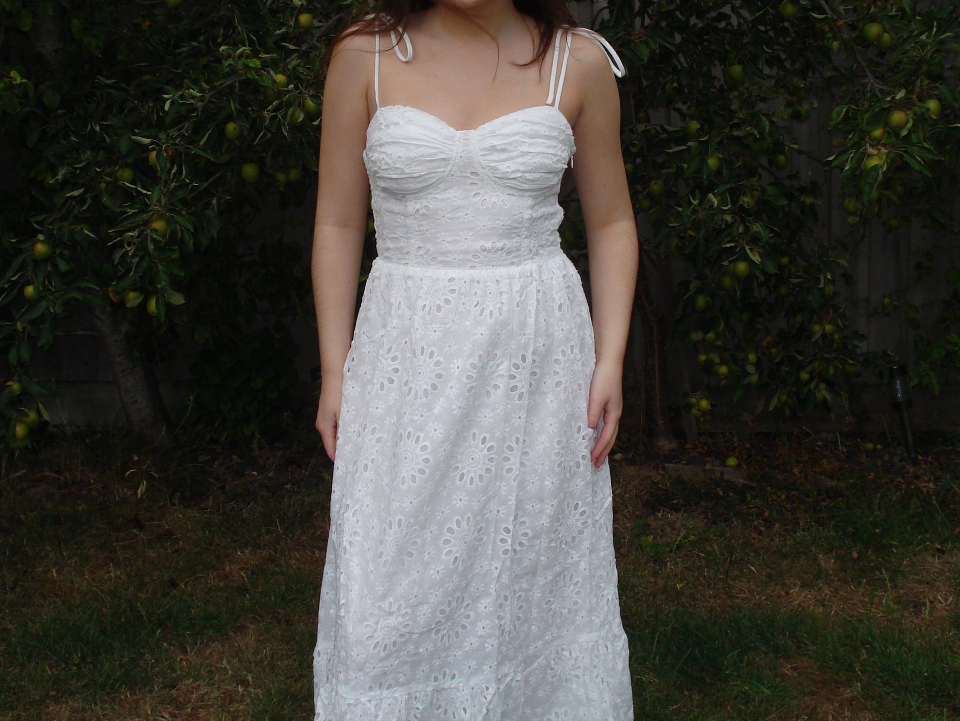 'Alice' Embroidery Floral Tie Strap Maxi Dress