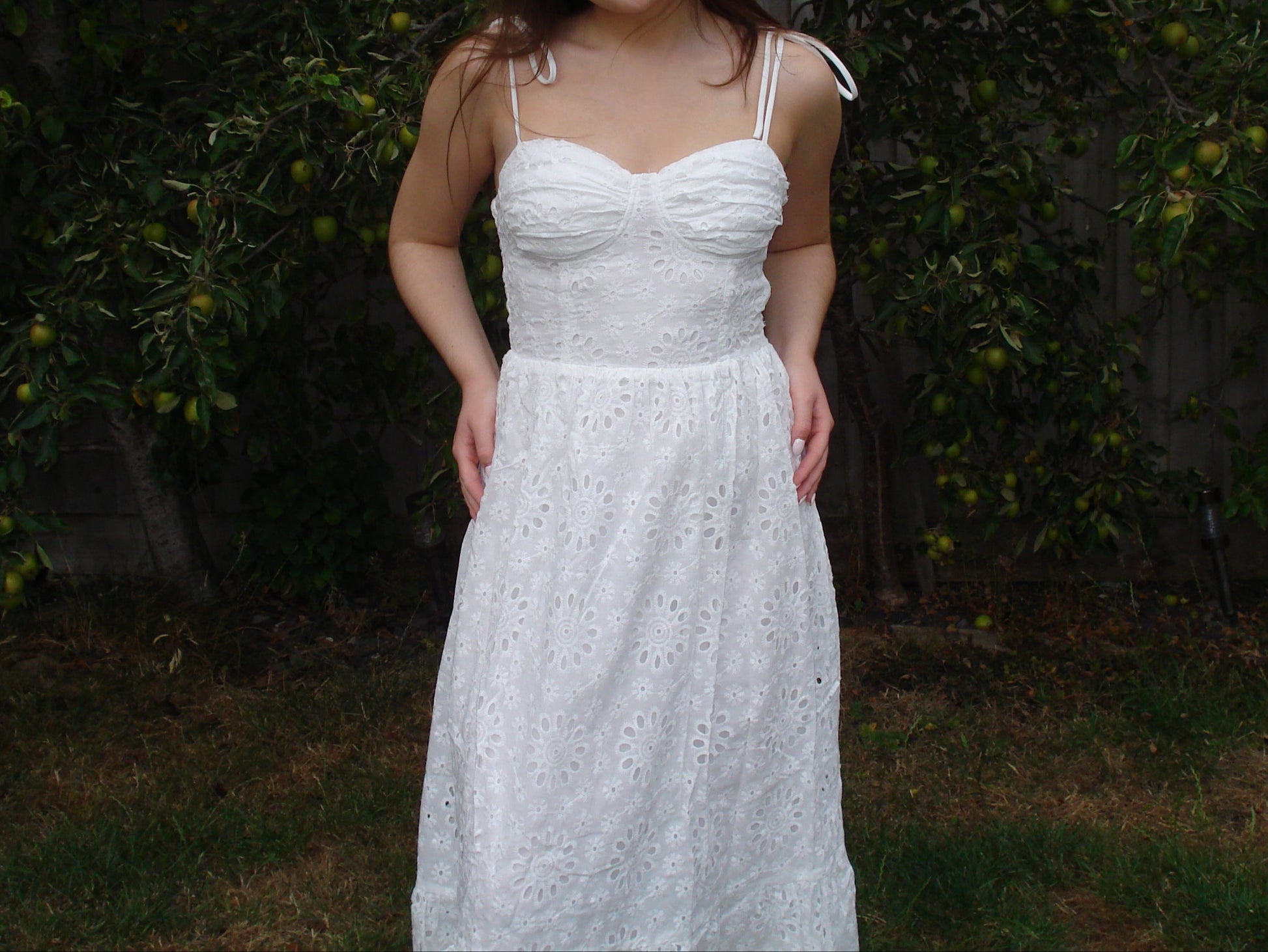 'Alice' Embroidery Floral Tie Strap Maxi Dress