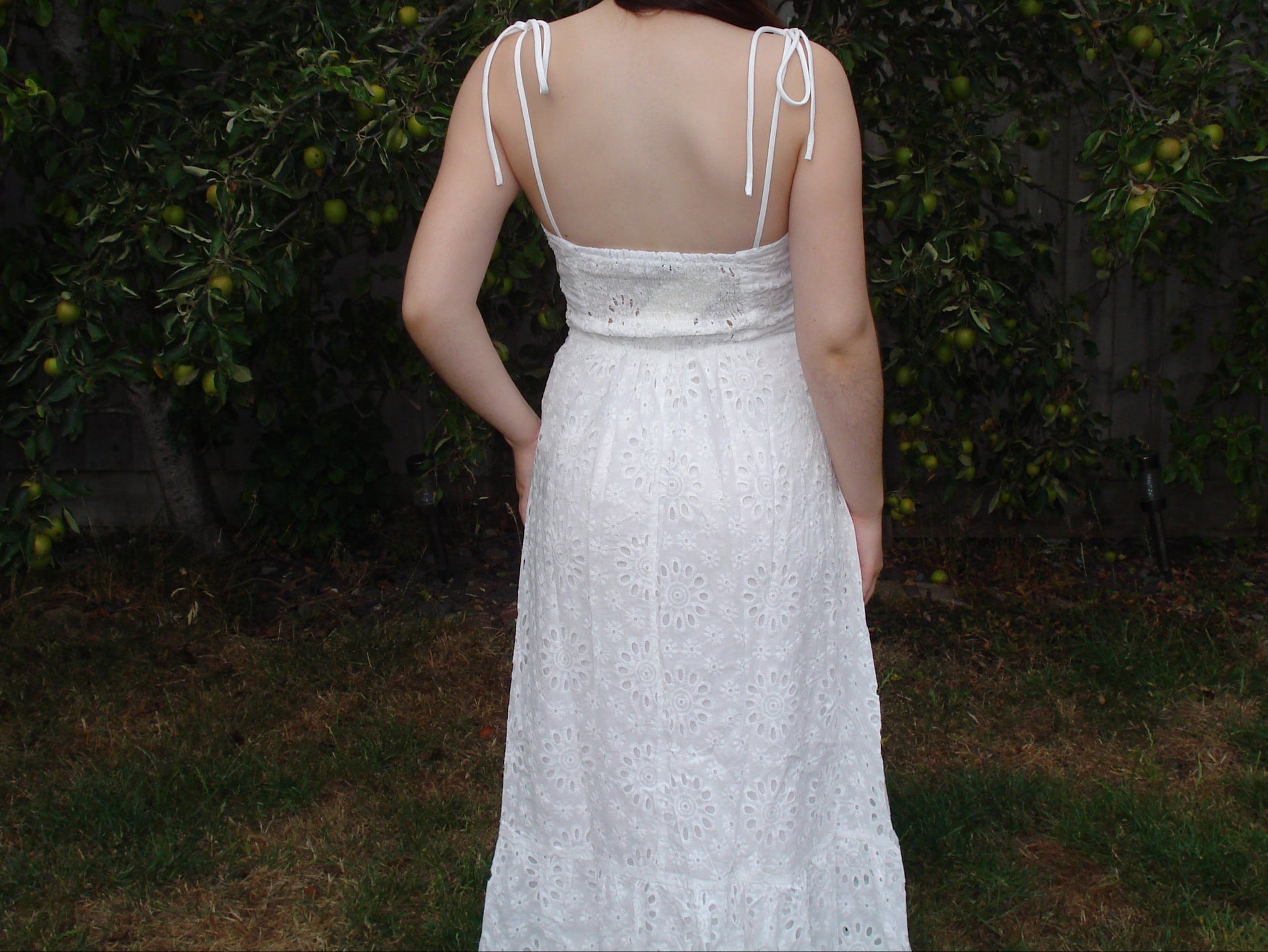 'Alice' Embroidery Floral Tie Strap Maxi Dress