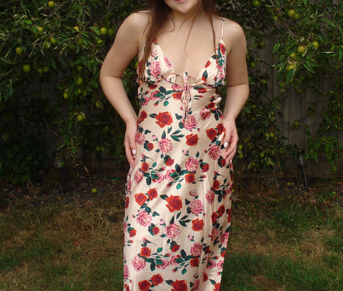 'Darcy' Rose Satin Maxi Dress